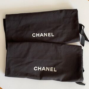 New Chanel black draw string shoe cotton bags (2)